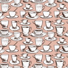 seamless vector pattern with teacups N12
