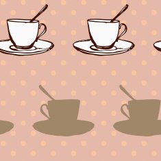 seamless vector pattern with teacups N13