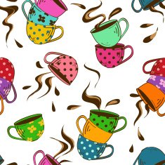 Seamless pattern of teacups N2