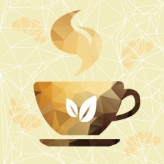 Abstract cup of coffee on a geometric background N2
