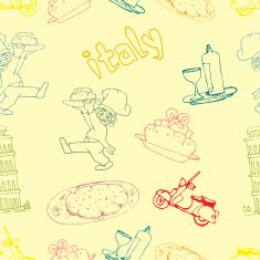 italian icons seamless pattern