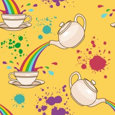 rainbow tea splash pattern