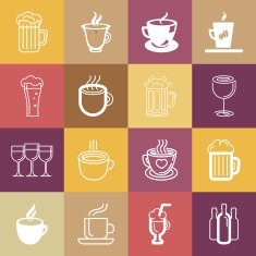 Vector set of line logos and signs
