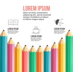 Vector flat pencil banner