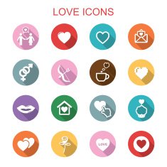 love long shadow icons