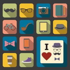 flat hipster icon