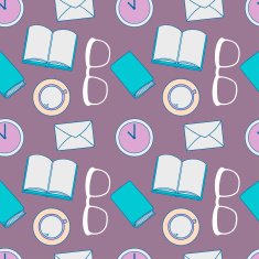 Hipster pattern with books