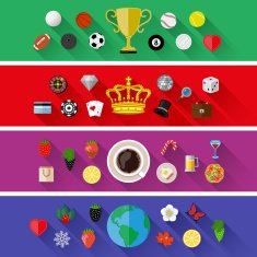 Set of nature sports food and drinks concepts