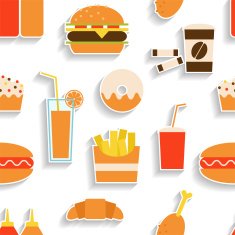 Seamless pattern of fast food