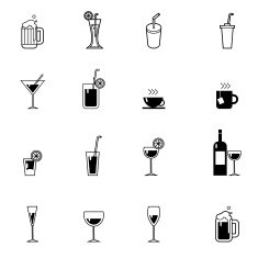 drinks and beverages icon set vector illustration