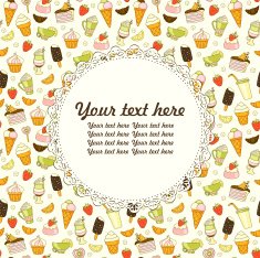 vector food background with sweets place for text