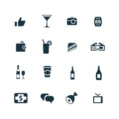 bar icons set N7