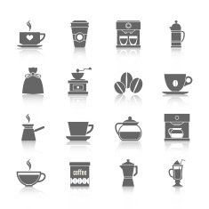Coffee icons black N2