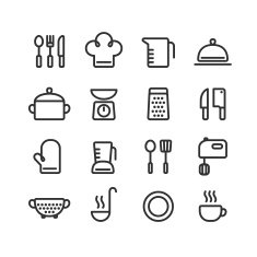 Cooking line icons
