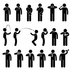 Man Eating Tasting Food Drink Pictogram