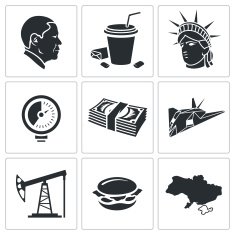 United States Vector Icons Set