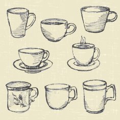 drawn pencil cups