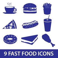 fast food icons set eps10