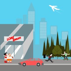 modern city life flat style vector