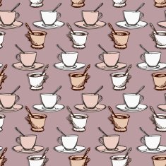 seamless vector pattern with teacups N15