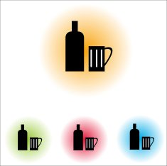 Bottle and Glass Icon with White Background N2