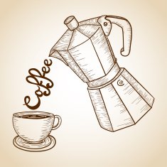 Vintage coffee grinder and mug