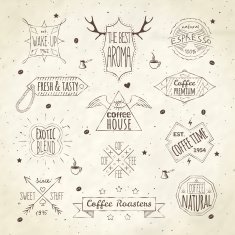 Coffee retro emblem set