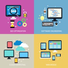 Business process concept flat