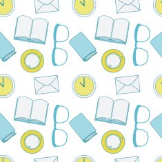 Hipster pattern with books N2