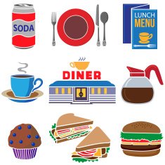 diner icon set N3