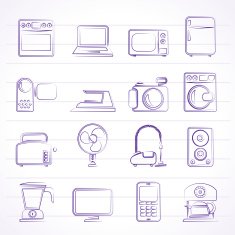 household appliances and electronics icons