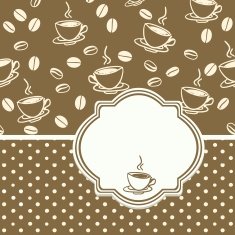 Template frame design with cup of coffee