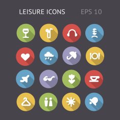 Flat Icons For Leisure