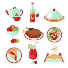 Restaurant food icons