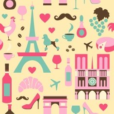 France symbols seamless background