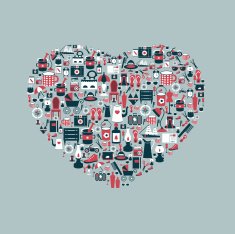 Recto heart design Collection of flat icon