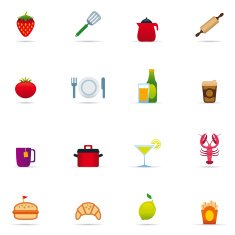 Icon Set Food and Kitchen Color