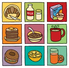 Breakfast icon blocks