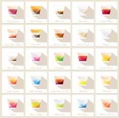 mega collection of colorful alcoholic cocktail shots labels