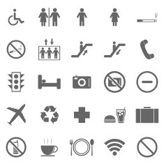 Plublic icons on white background
