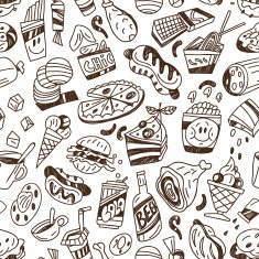 fast food - seamless vector background