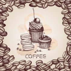 Vector Hand drawn cupcake illustration
