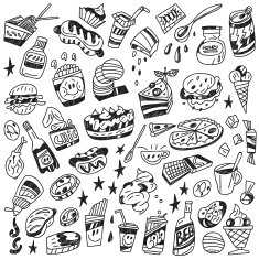 fast food doodles