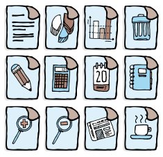 Vector business icons Office applications