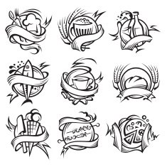 set of different food banners N3