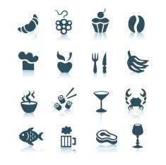 Gray food icons part 2