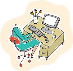Woman Working on Computer