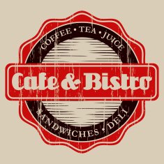 Vintage Cafe & Bistro Label