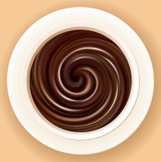 Vector background of mixed hot chocolate in a bowlwl