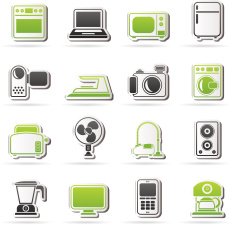 household appliances and electronics icons N3